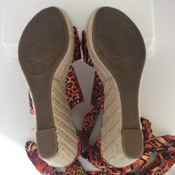 Impo Gleam Vegan Wedge Espadrille tie-on Sandals - Picture 6 of 7
